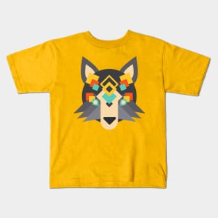 Tribal Ethnic Wolf Kids T-Shirt